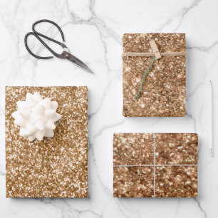 Gold Bronze Glitter Inpakpapier Vel