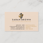 Gold & Bronze Glitter Party Balloon Decorations Visitekaartje (Achterkant)