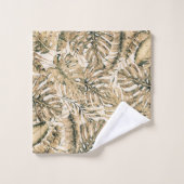 Gold Bronze Glitter Tropical Palm Leaves Chic Bad Handdoek (Wasdoekje)
