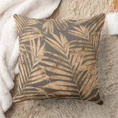 Gold/Bronze Leaf Print Reversible Pillow Kussen (Deken)