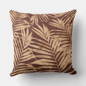 Gold/Bronze Leaf Print Reversible Pillow Kussen (Achterkant)