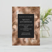 Gold Bronze Leopard Party Willy Chic Invitation Kaart (Staand voorkant)