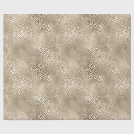 Gold Bronze Leopard Print Cadeaupapier (Vlak)