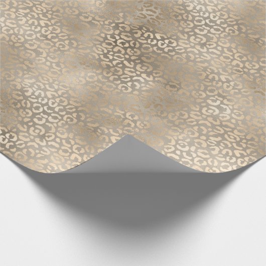 Gold Bronze Leopard Print Cadeaupapier (Hoek)