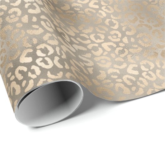 Gold Bronze Leopard Print Cadeaupapier (Rol Hoek)
