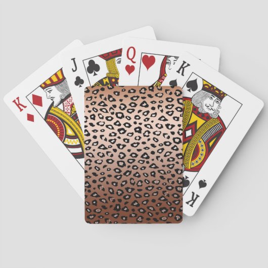 Gold Bronze Leopard Print Pokerkaarten (Achterkant)