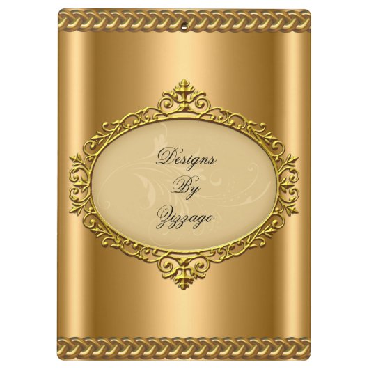 Gold Bronze Plaque Chain Bedrijfsnaam toevoegen Klembord (Achterkant)