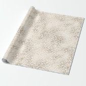 Gold Bronze White Glam Leopard Print Cadeaupapier (Uitgerold)