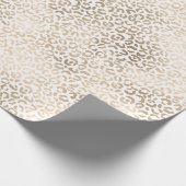 Gold Bronze White Glam Leopard Print Cadeaupapier (Hoek)