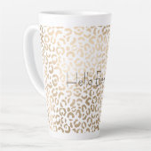 Gold Bronze White Glam Leopard Print    Latte Mok (Linkerhoek)