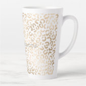 Gold Bronze White Glam Leopard Print    Latte Mok (Rechts)