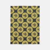 Gold Brooklyn Subway Token Pattern Fleece Deken (Voorkant)