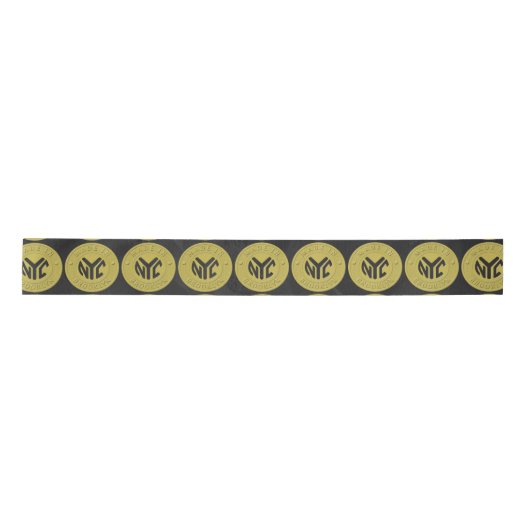 Gold Brooklyn Subway Token Pattern Satijnen Lint (Voorkant)