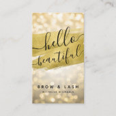 Gold Brow Lash Hallo prachtige Glam Licht Visitekaartje (Voorkant)