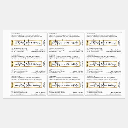 Gold Brow of Lash Serum Cosmetische Buis Mascara Labels (Vel)