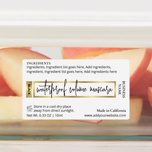 Gold Brow of Lash Serum Cosmetische Buis Mascara Labels (Aangebracht)