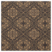 Gold Brown Black Medallion Pattern Fabric Stof (Swatch)