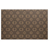 Gold Brown Black Medallion Pattern Fabric Stof (Fat Quarter)