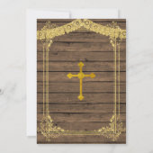 Gold Brown Boy Mexican Baptism Invitation Kaart (Achterkant)