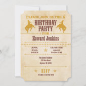 Gold Brown  Cowboy Birthday Uitnodiging (Voorkant)