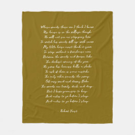 Gold Brown Custom Poem Song Lyric Quote  Fleece Deken