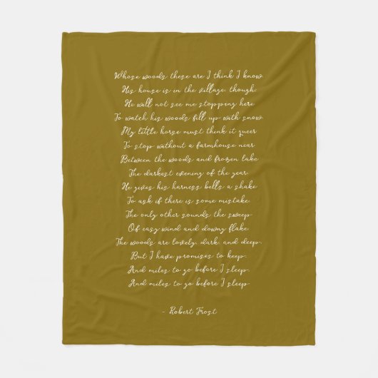 Gold Brown Custom Poem Song Lyric Quote  Fleece Deken (Voorkant)