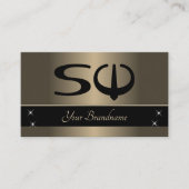 Gold Brown en Black met Initialen Professional Visitekaartje (Voorkant)