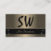 Gold Brown en Black met Monogram Professional Visitekaartje (Voorkant)