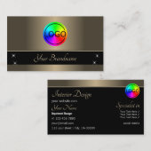Gold Brown en Black Modern met Logo Professional Visitekaartje (Voorkant / Achterkant)