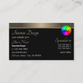 Gold Brown en Black Modern met Logo Professional Visitekaartje (Achterkant)