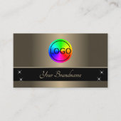 Gold Brown en Black Modern met Logo Professional Visitekaartje (Voorkant)