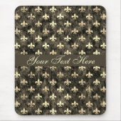 Gold Brown Fleur De Lis Mousepad Muismat (Voorkant)
