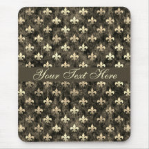 Gold Brown Fleur De Lis  Mousepad