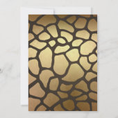 Gold Brown Giraffe Zoo Baby shower Kaart (Achterkant)