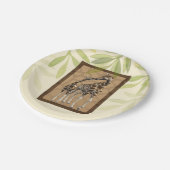 Gold Brown Giraffe Zoo Baby shower Papieren Bordje (Gekanteld)