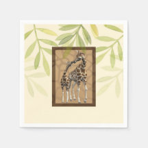 Gold Brown Giraffe Zoo Baby shower