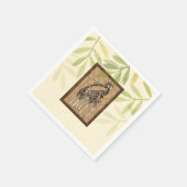 Gold Brown Giraffe Zoo Baby shower Servet (Hoek)