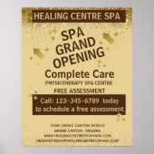 Gold Brown Glittery Physio Center Grote opening Poster (Voorkant)