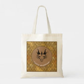 Gold & Brown I Love Shopping Dragon Head & Scales Tote Bag (Achterkant)