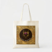 Gold & Brown I Love Shopping Dragon Head & Scales Tote Bag (Voorkant)