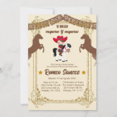 Gold Brown Mexican Cowboy Baptism Invite Kaart (Voorkant)