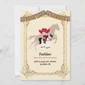 Gold Brown Mexican Cowboy Baptism Invite Kaart (Achterkant)