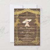 Gold Brown PRIMER CUMPLEANOS Uno Fiesta Birthday  Kaart (Voorkant)