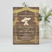 Gold Brown PRIMER CUMPLEANOS Uno Fiesta Birthday Kaart (Staand voorkant)