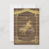 Gold Brown PRIMER CUMPLEANOS Uno Fiesta Birthday Kaart (Achterkant)