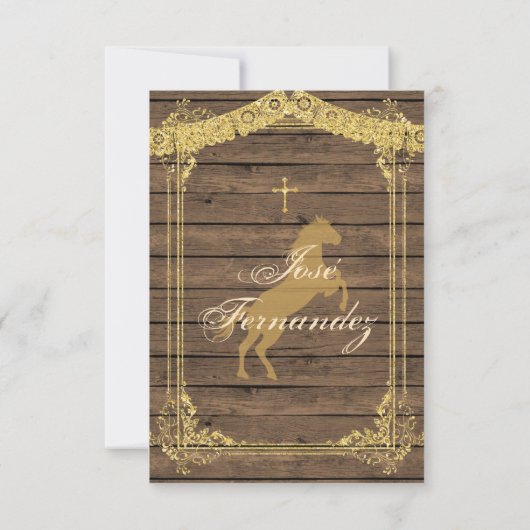 Gold Brown PRIMER CUMPLEANOS Uno Fiesta Birthday  Kaart (Achterkant)