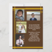 Gold Brown School Colour Afstuderen Foto geplakt Kaart (Achterkant)