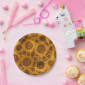 Gold Brown Steampunk Grunge Pattern Borden Papieren Bordje (Feest)