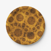 Gold Brown Steampunk Grunge Pattern Borden Papieren Bordje (Voorkant)