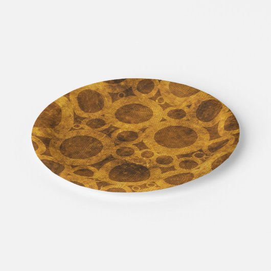 Gold Brown Steampunk Grunge Pattern Borden Papieren Bordje (Gekanteld)
